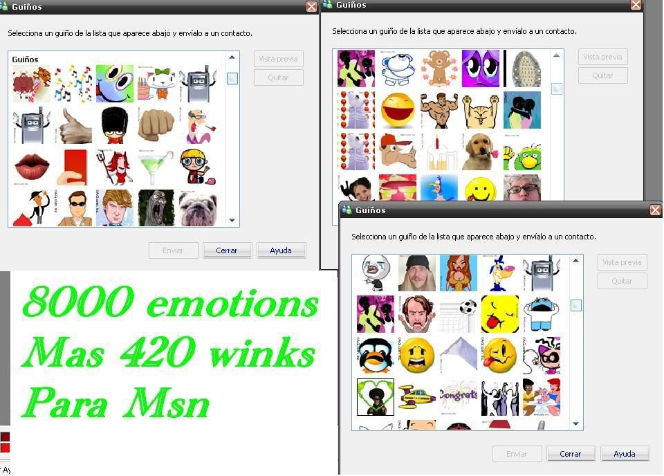 LINK:Solo usuarios registrados pueden ver los links [REGISTRAR] o [Hacer sesion] Msn Pack 8000 emoticons + 420 winks :