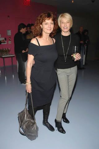 Actresses Susan Sarandon (L) and Ellen Barkin attend Diane Von Furstenberg's fall 2008 collection party in New York City photo