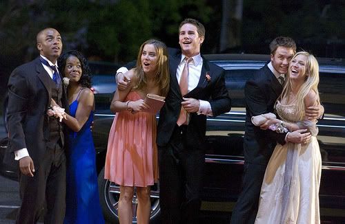 Collins Pennie, Dana Davis, Jessica Stroup, Kelly Blatz, Scott Porter and Brittany Snow star in Screen Gems' thriller PROM NIGHT pic