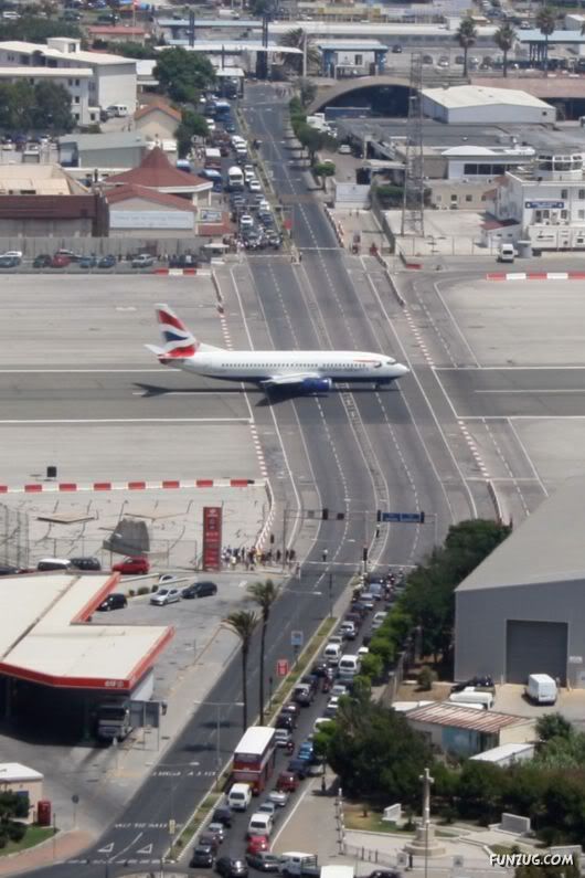 Unusual Runway at the Gibraltar Airport