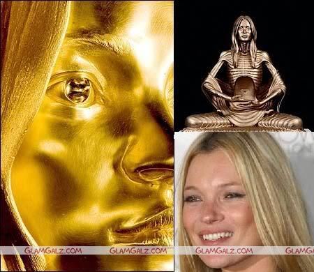 Kate Moss Pure Gold Sculpture
