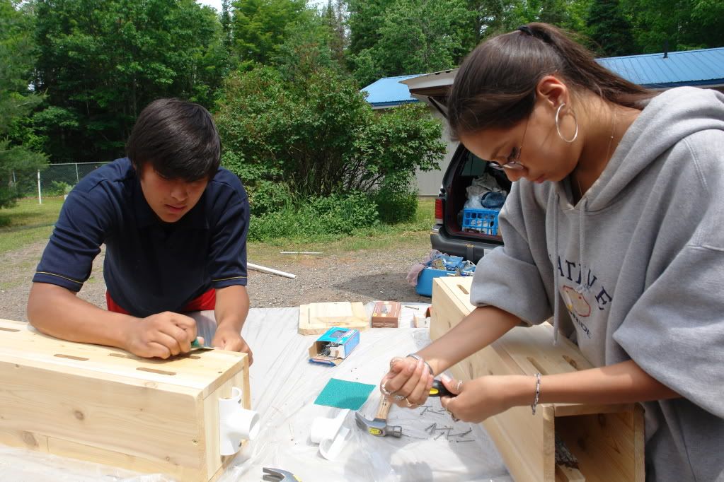 Keweenaw Bay Indian Community,KBIC,tribal youth,youth,bees,butterflies,butterfly houses,bee,2008