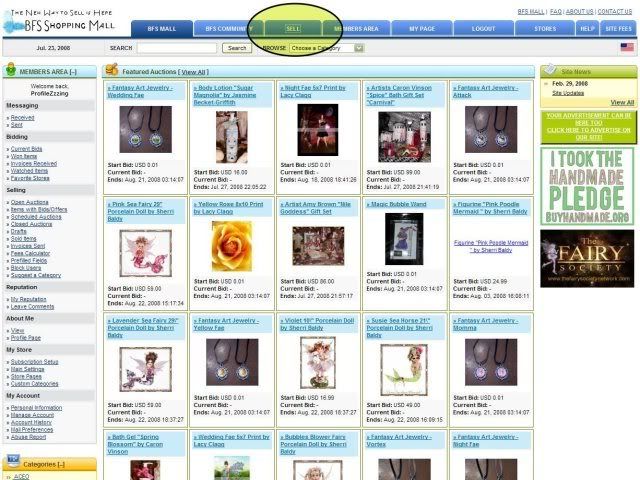 Click on Sell