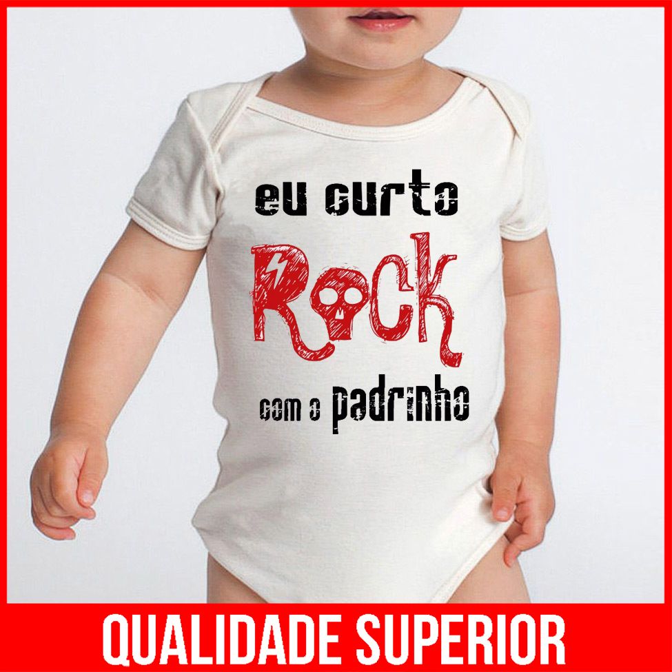Body Frase Padrinho Roupas de Bebª no Mercado Livre Brasil Body Bebe Frases Curto Rock Padrinho Dindo Bandas