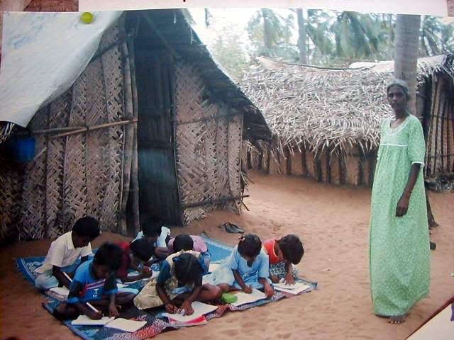 Morning lessons for refugee children