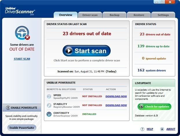 Konu: Uniblue Driver Scanner 2009 v 2.0.0.26+Crack+Serial