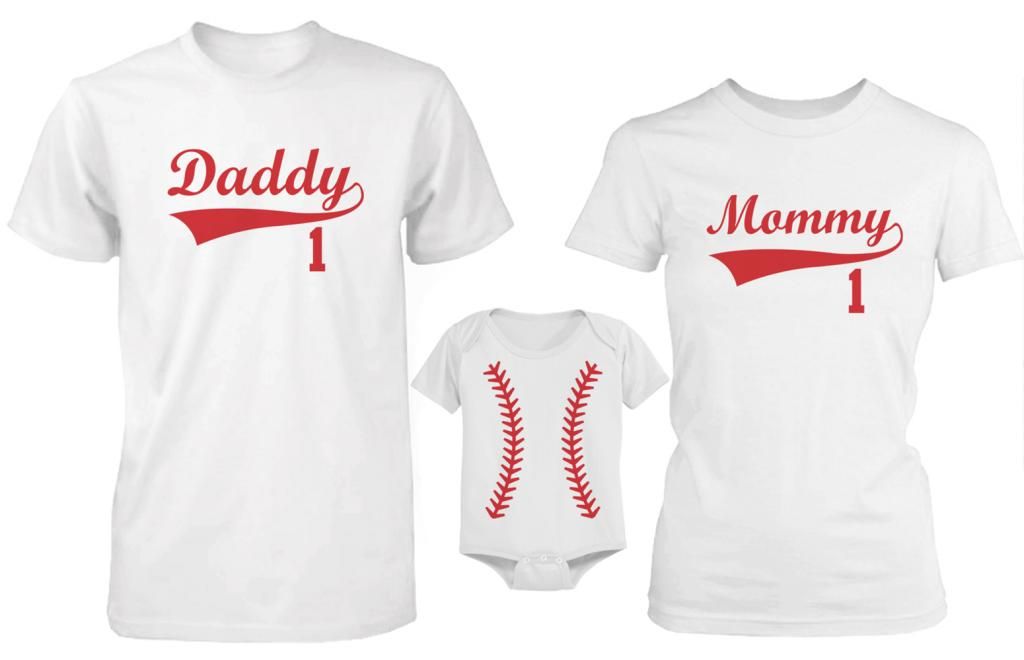 mommy and daddy baseball shirts